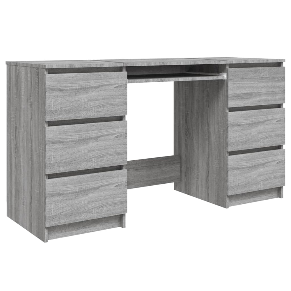 Bureau 140x50x77 cm bewerkt hout grijs sonoma eikenkleurig - Griffin Retail