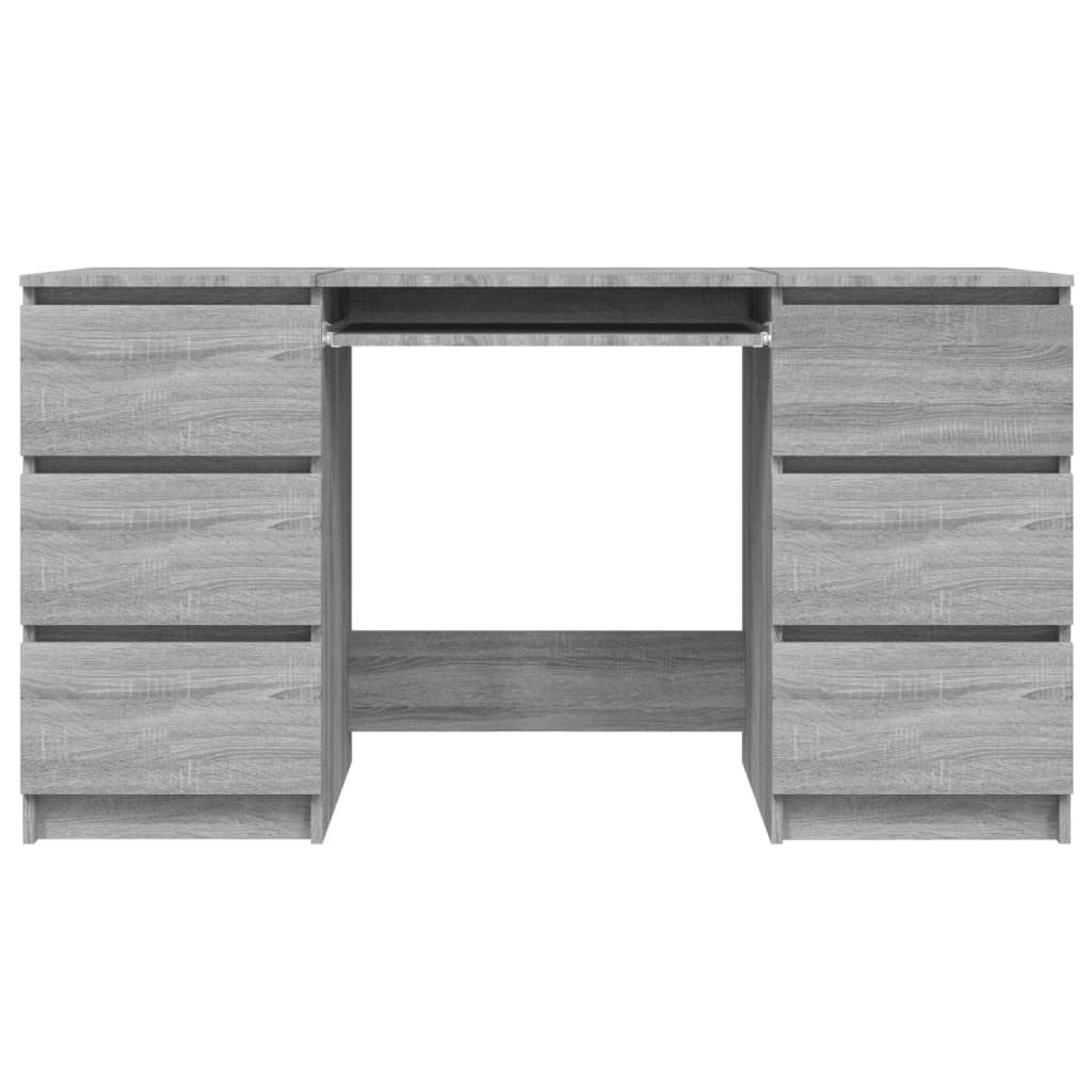 Bureau 140x50x77 cm bewerkt hout grijs sonoma eikenkleurig - Griffin Retail