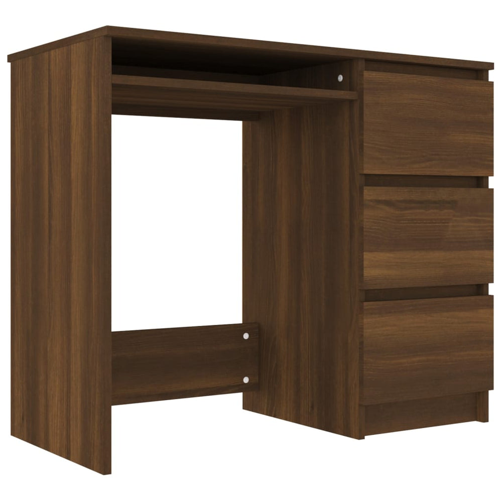 Bureau 90x45x76 cm bewerkt hout bruineikenkleurig - Griffin Retail