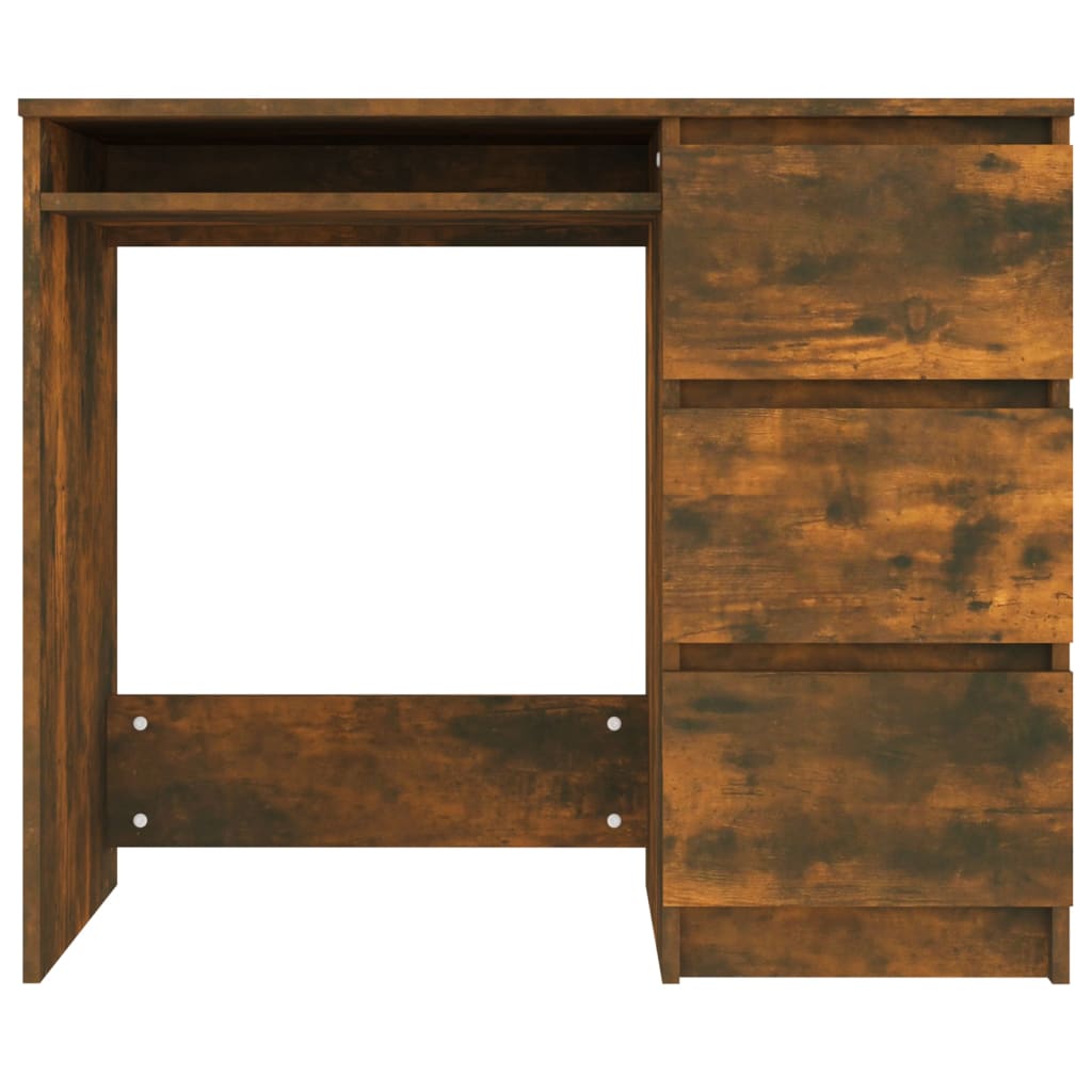 Bureau 90x45x76 cm bewerkt hout gerookt eikenkleurig - Griffin Retail