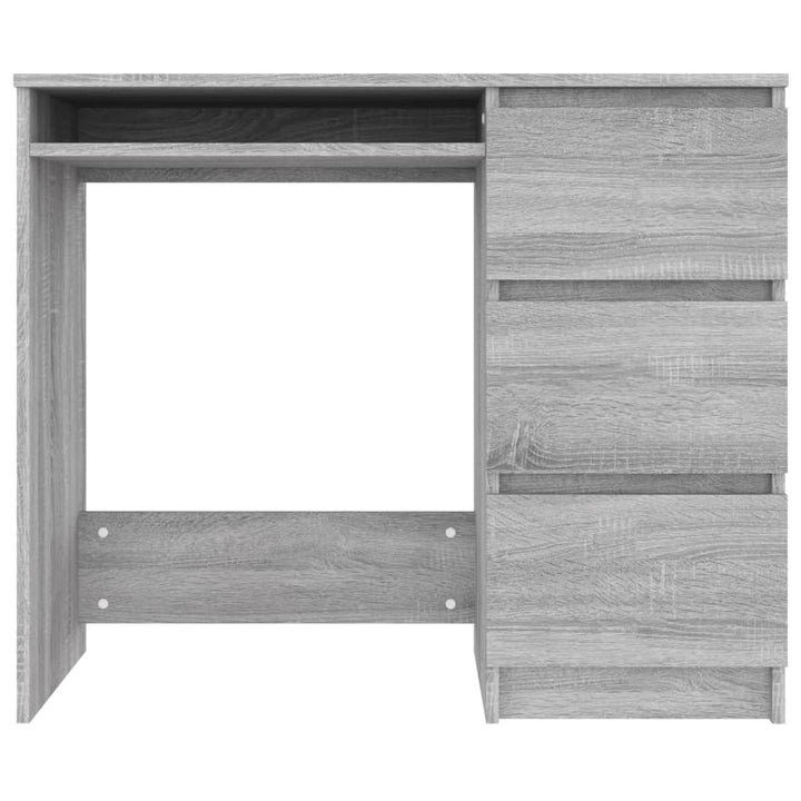 Bureau 90x45x76 cm bewerkt hout grijs sonoma eikenkleurig - Griffin Retail