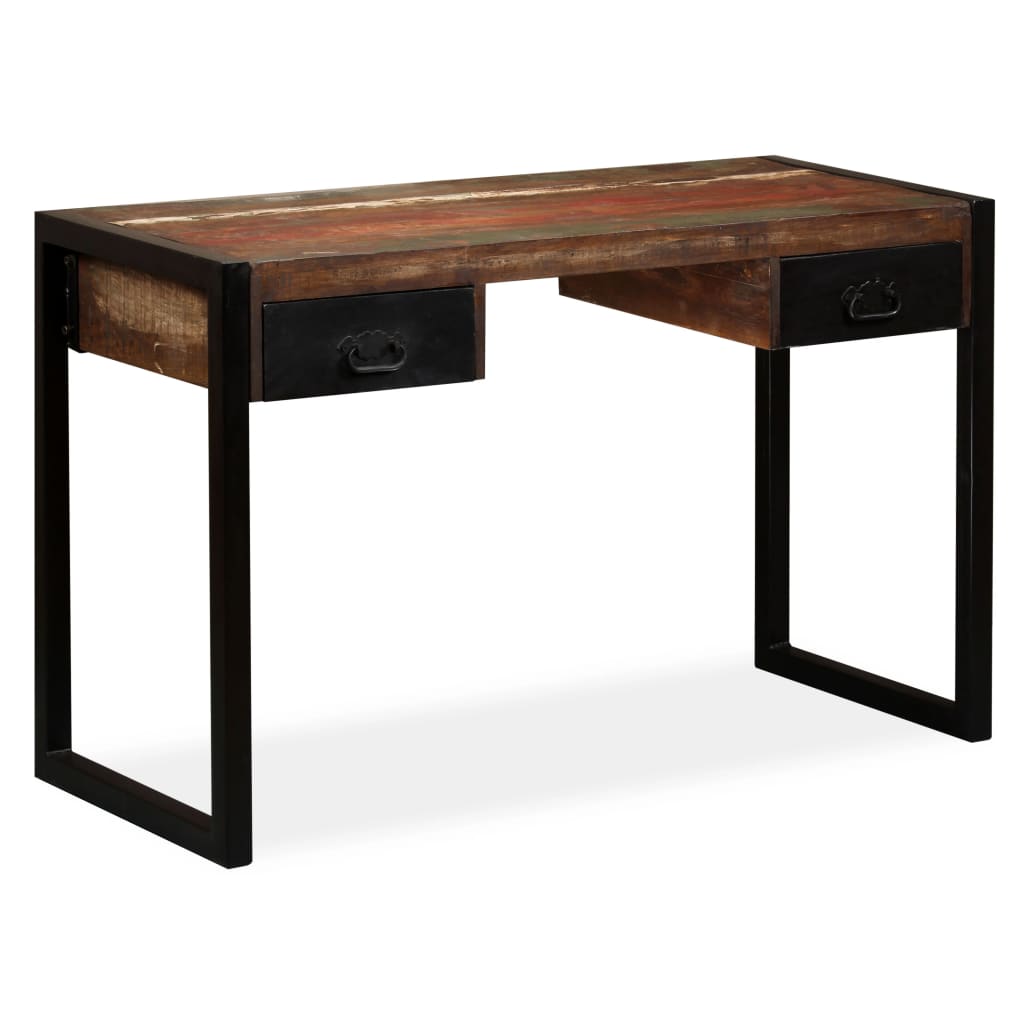 Bureau met 2 lades 120x50x76 cm massief gerecycled hout - Griffin Retail