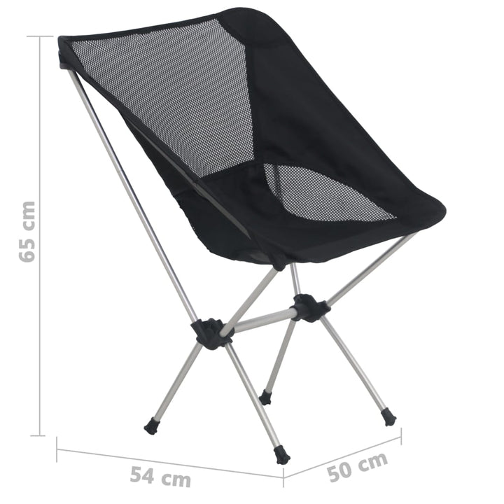 Campingstoelen 2 st met draagtas 54x50x65 cm aluminium - Griffin Retail