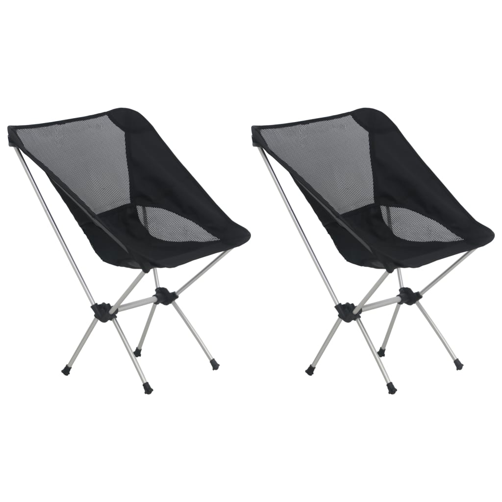 Campingstoelen 2 st met draagtas 54x50x65 cm aluminium - Griffin Retail