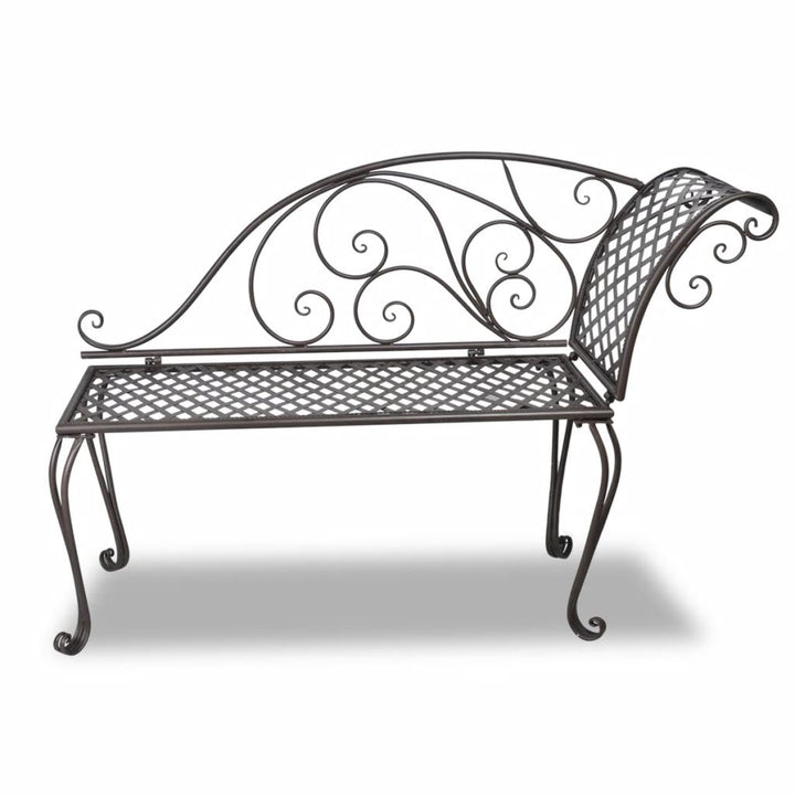 Chaise longue 128 cm staal antiekbruin - Griffin Retail