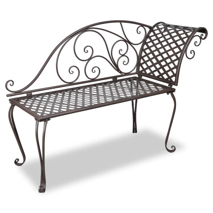 Chaise longue 128 cm staal antiekbruin - Griffin Retail