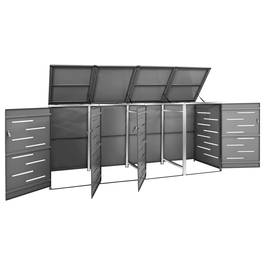 Containerberging vierdubbel 276,5x77,5x115,5 cm roestvrij staal - Griffin Retail