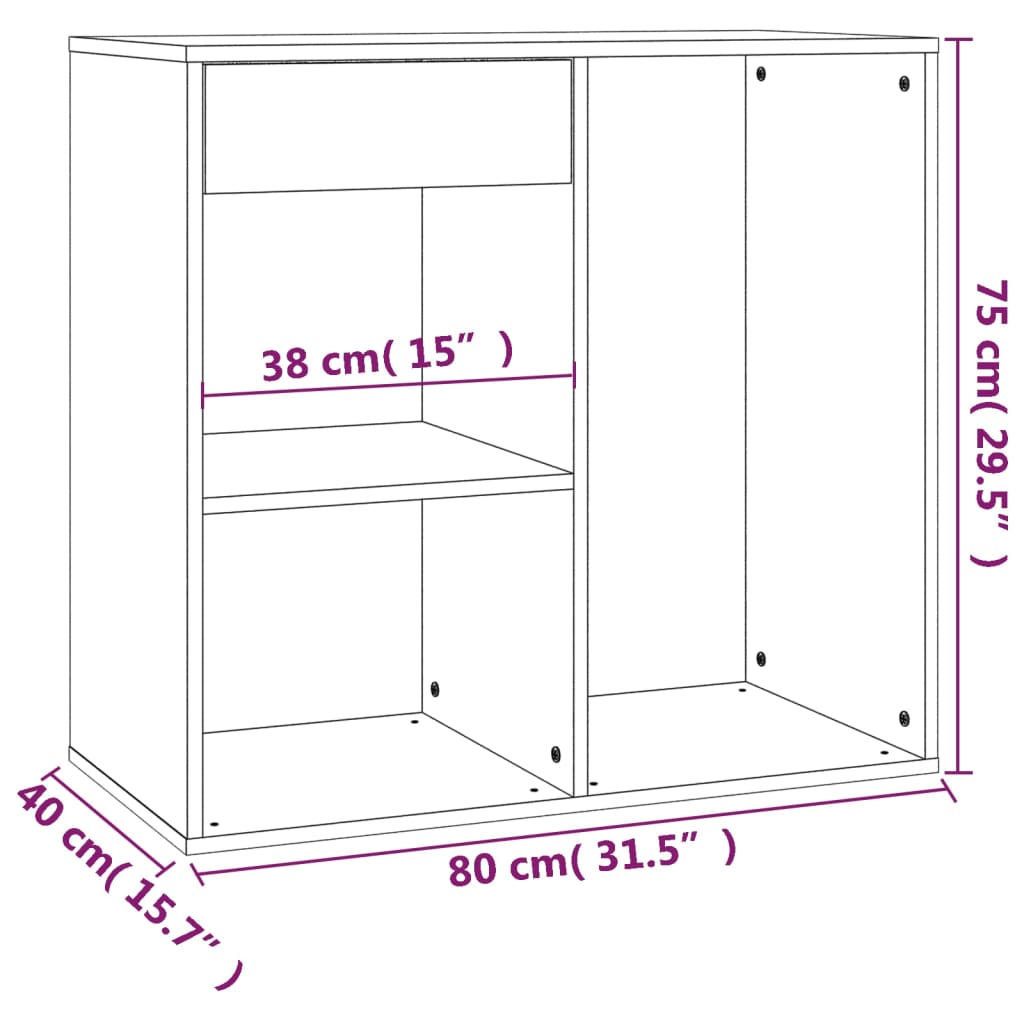 Cosmeticakast 80x40x75 cm bewerkt hout grijs - Griffin Retail