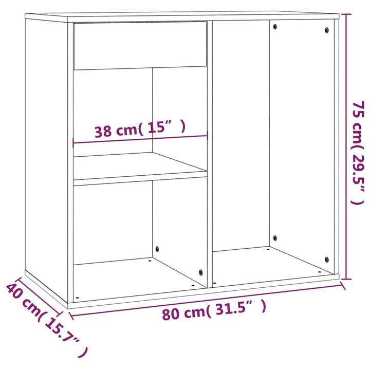 Cosmeticakast 80x40x75 cm bewerkt hout grijs - Griffin Retail