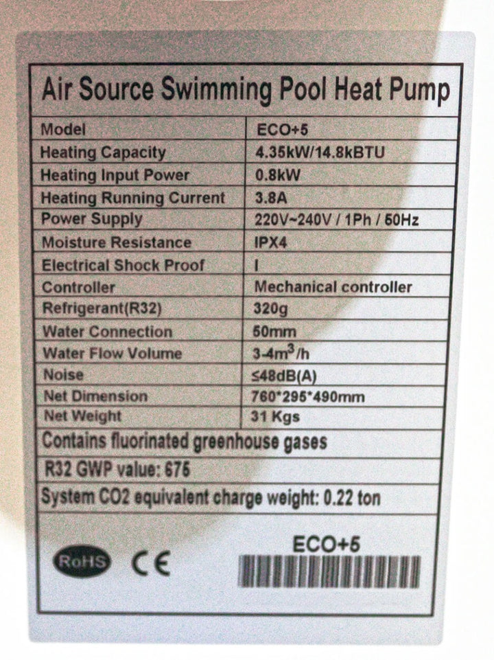 Zwembad Warmtepomp Comfortpool ECO+ 5