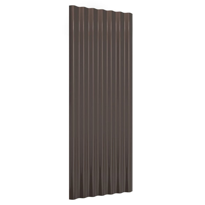 Dakpanelen 12 st 100x36 cm gepoedercoat staal bruin - Griffin Retail