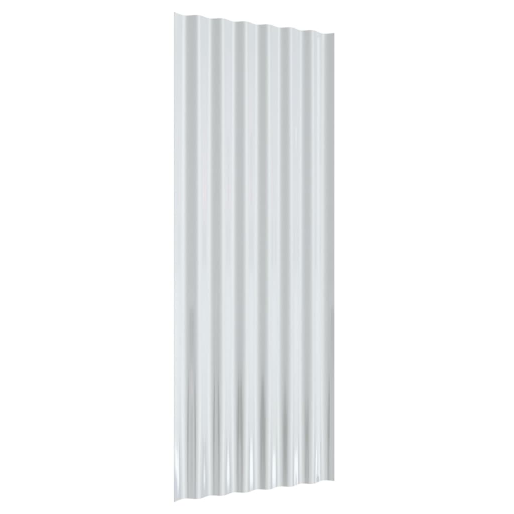 Dakpanelen 12 st 100x36 cm gepoedercoat staal grijs - Griffin Retail