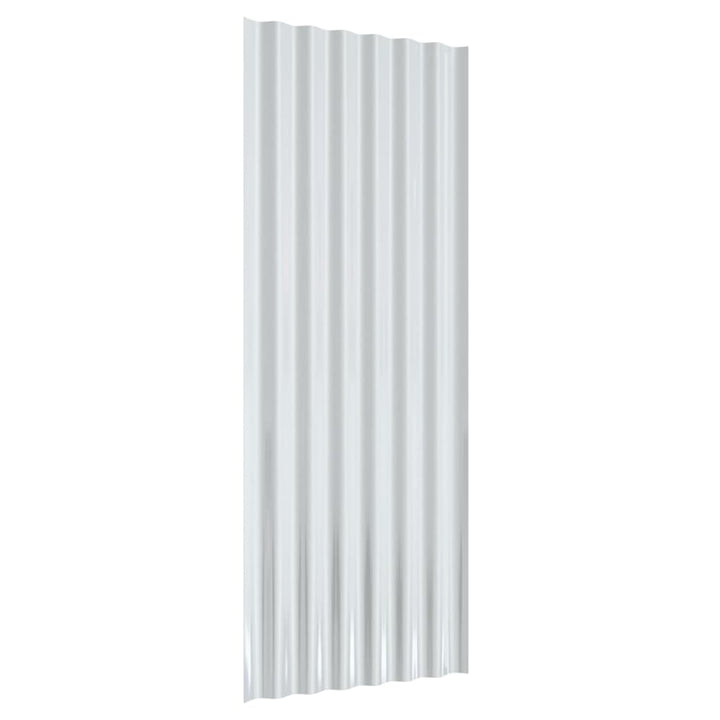 Dakpanelen 12 st 100x36 cm gepoedercoat staal grijs - Griffin Retail