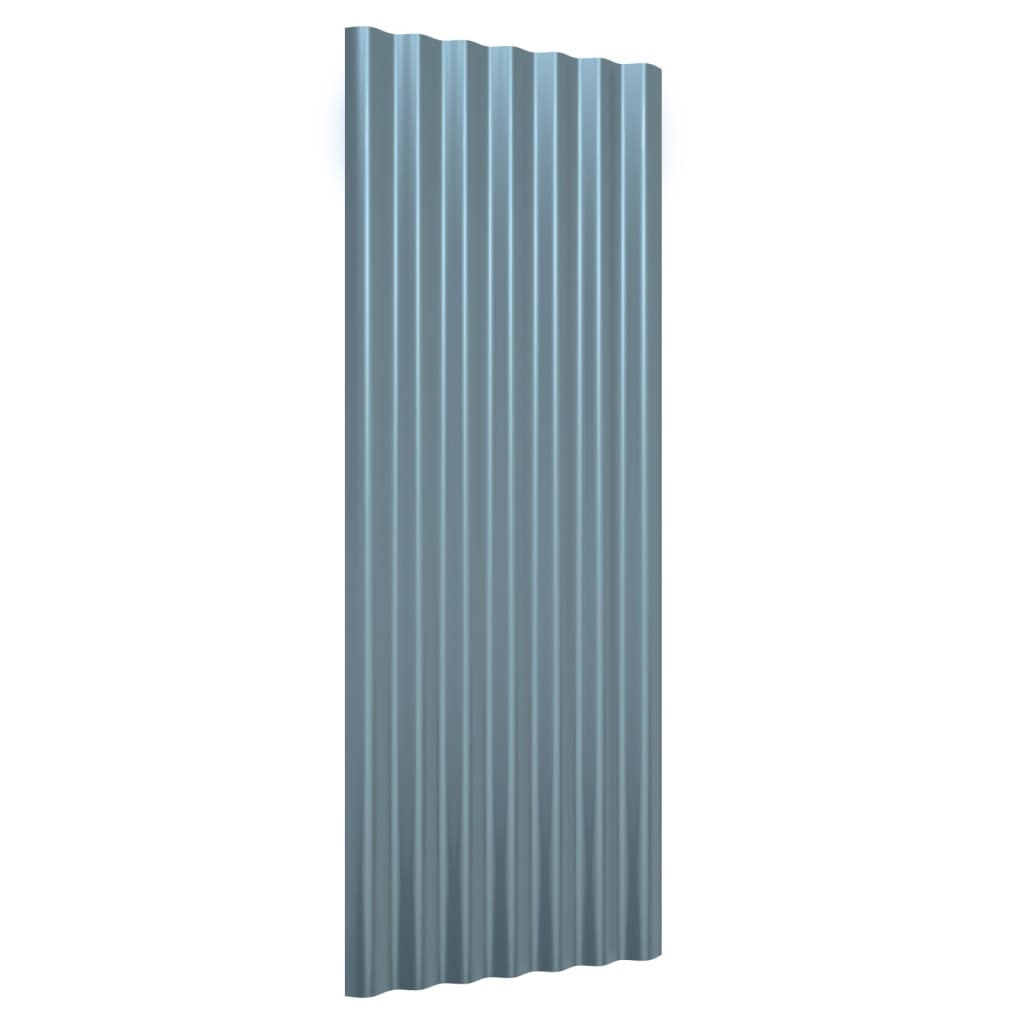 Dakpanelen 12 st 100x36 cm gepoedercoat staal grijs - Griffin Retail