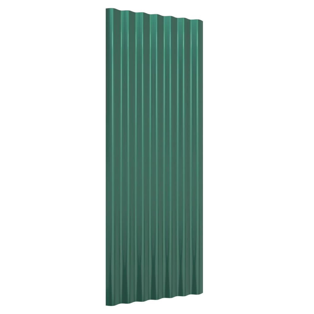 Dakpanelen 12 st 100x36 cm gepoedercoat staal groen - Griffin Retail