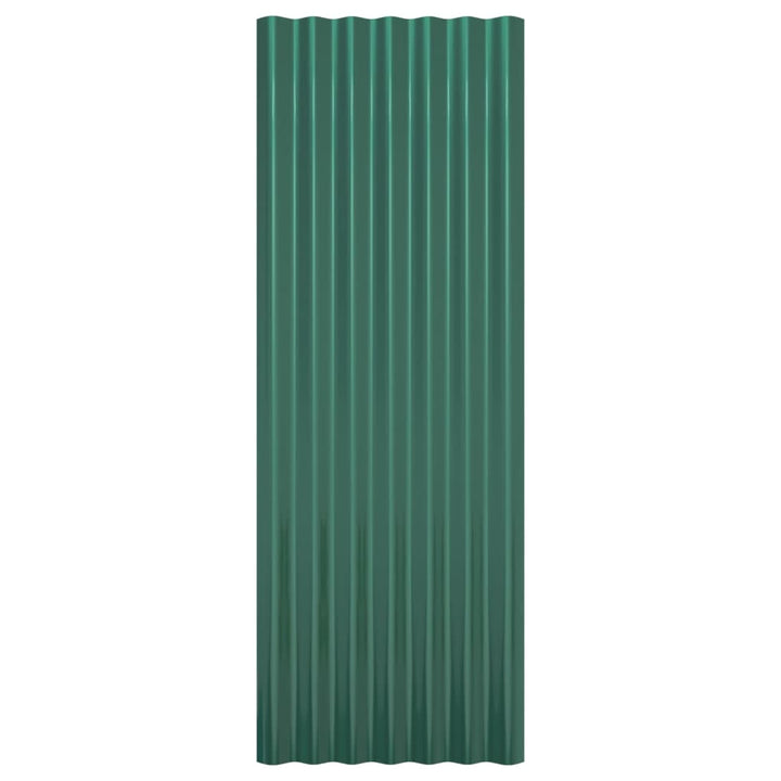 Dakpanelen 12 st 100x36 cm gepoedercoat staal groen - Griffin Retail