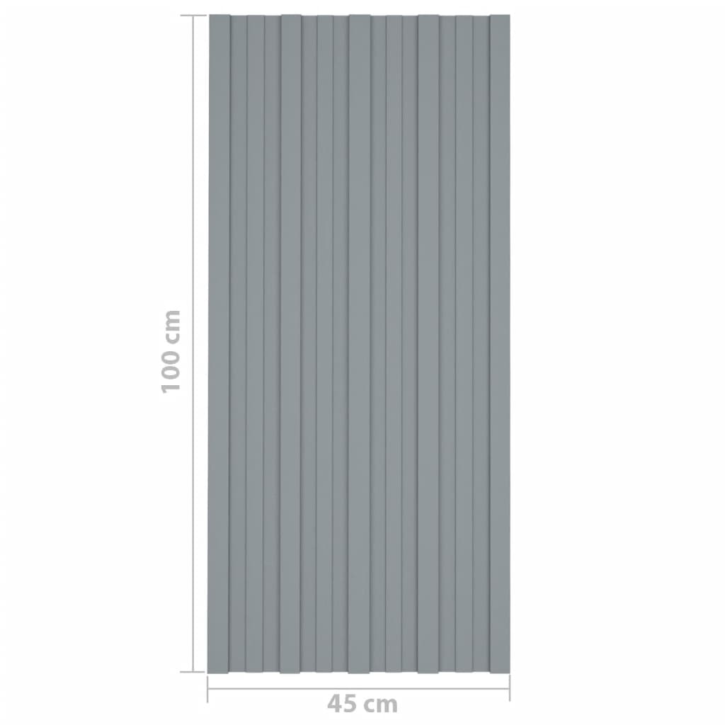 Dakpanelen 12 st 100x45 cm gegalvaniseerd staal zilverkleurig - Griffin Retail