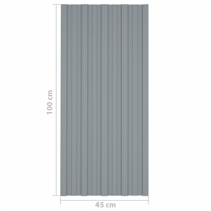 Dakpanelen 12 st 100x45 cm gegalvaniseerd staal zilverkleurig - Griffin Retail