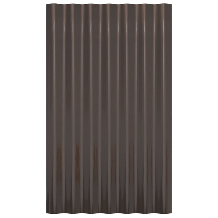 Dakpanelen 36 st 60x36 cm gepoedercoat staal bruin - Griffin Retail