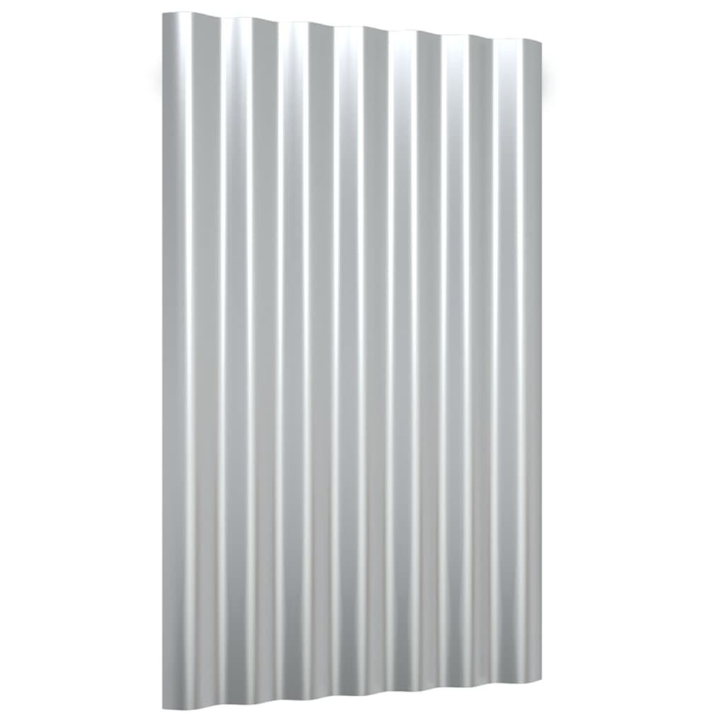 Dakpanelen 36 st 60x36 cm gepoedercoat staal zilverkleurig - Griffin Retail