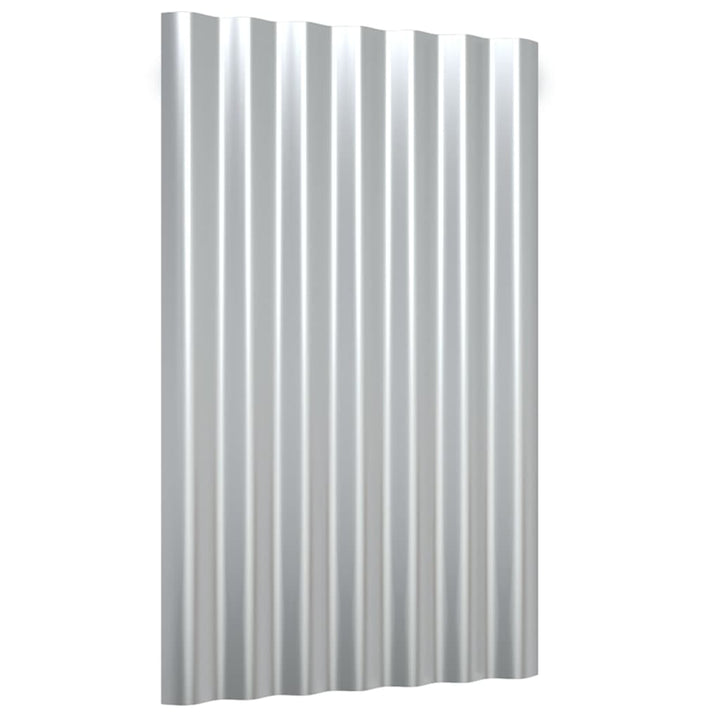 Dakpanelen 36 st 60x36 cm gepoedercoat staal zilverkleurig - Griffin Retail