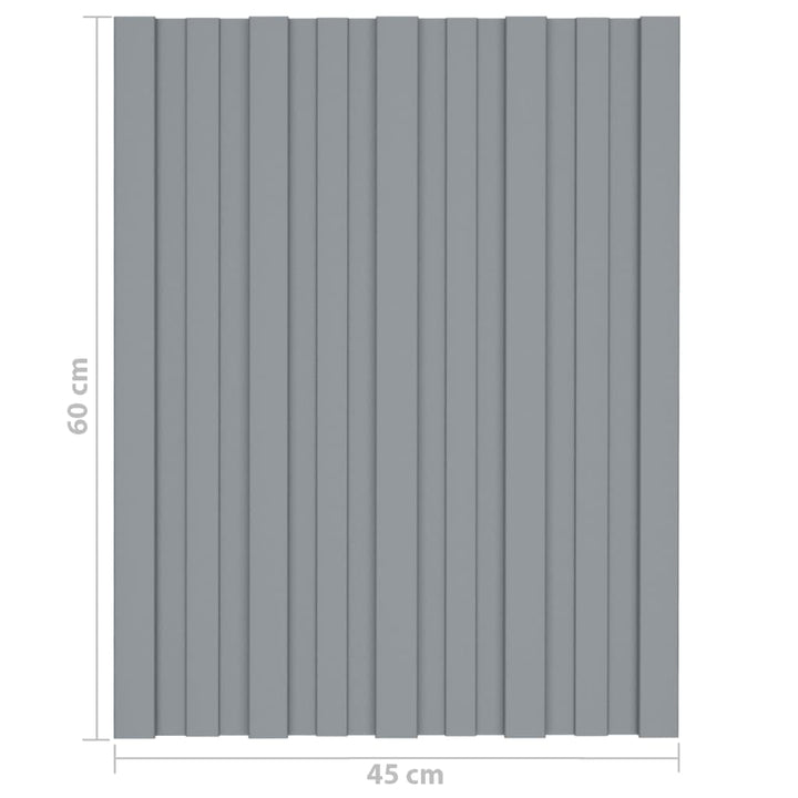 Dakpanelen 36 st 60x45 cm gegalvaniseerd staal zilverkleurig - Griffin Retail