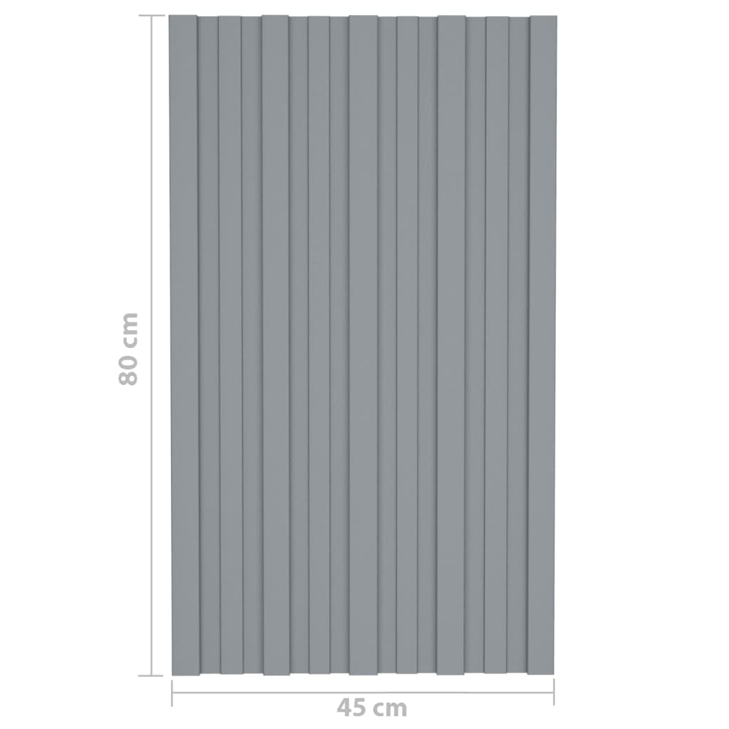 Dakpanelen 36 st 80x45 cm gegalvaniseerd staal zilverkleurig - Griffin Retail