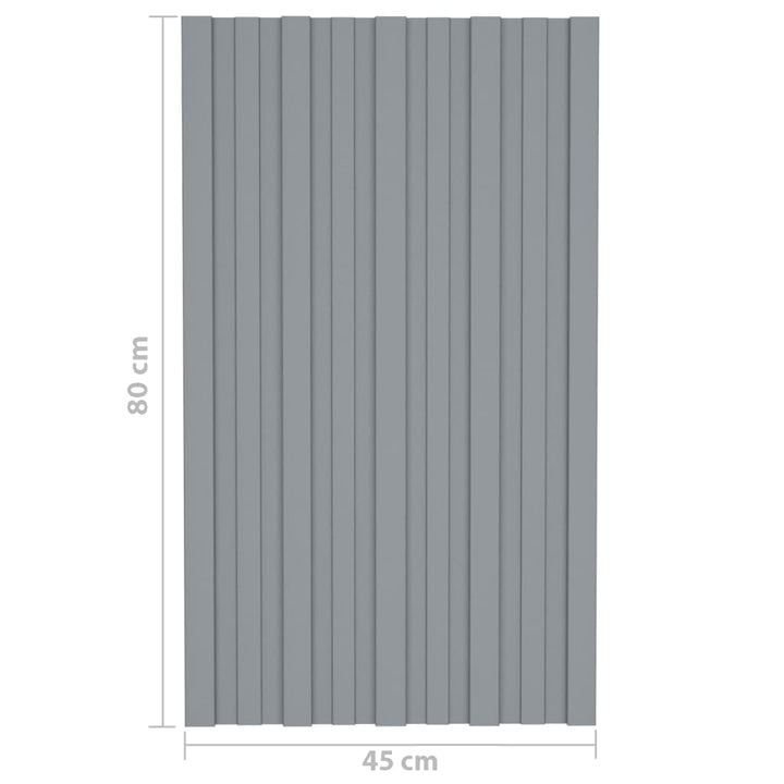 Dakpanelen 36 st 80x45 cm gegalvaniseerd staal zilverkleurig - Griffin Retail