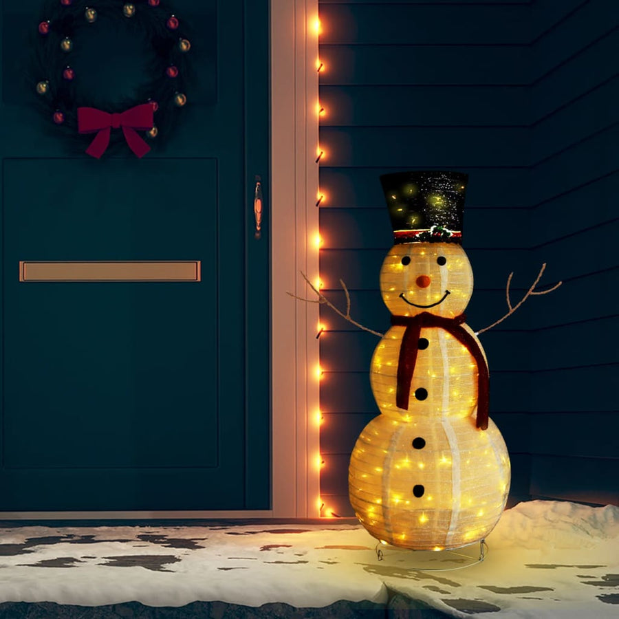 Decoratieve sneeuwpop LED 120 cm luxe stof - Griffin Retail
