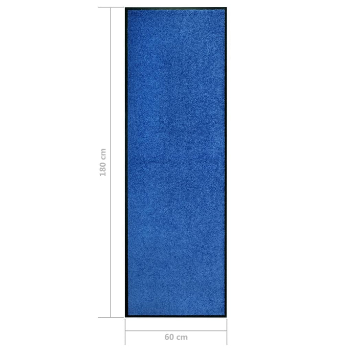 Deurmat wasbaar 60x180 cm blauw - Griffin Retail