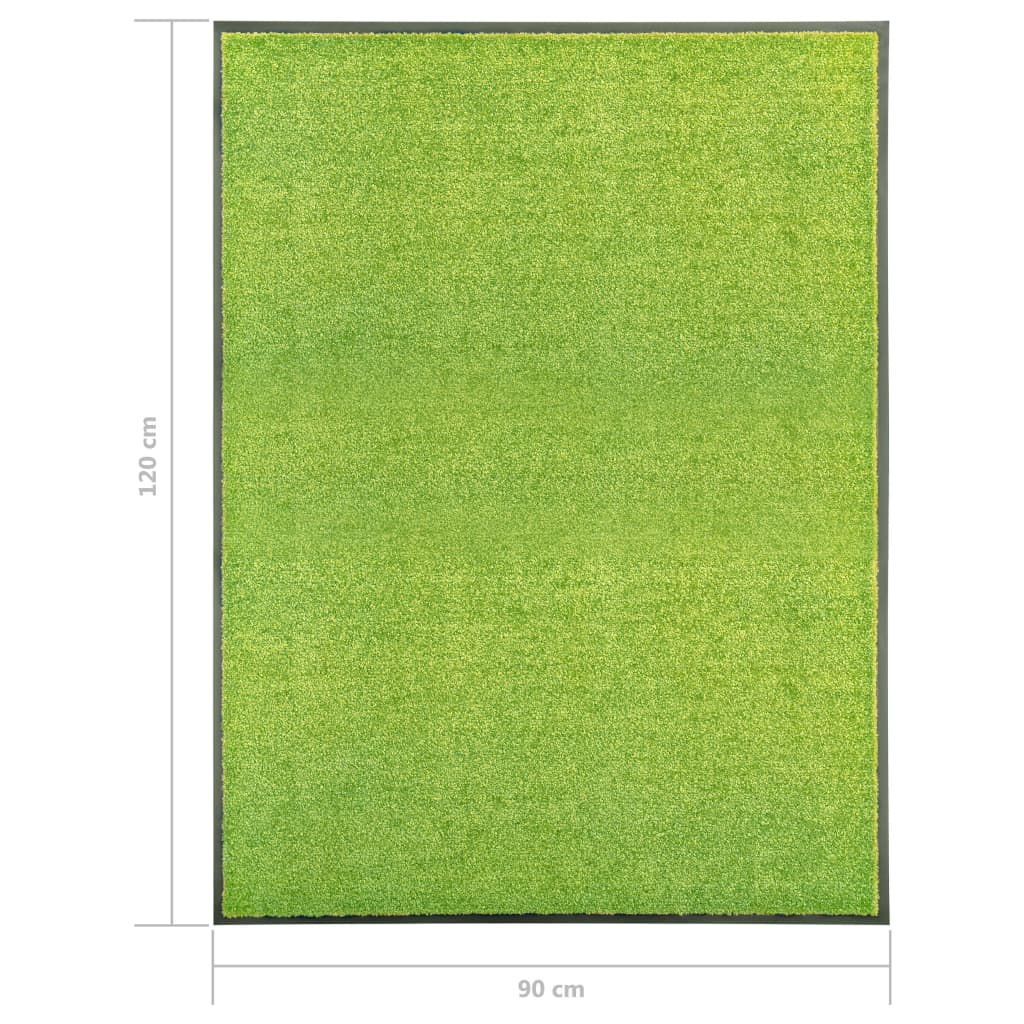 Deurmat wasbaar 90x120 cm groen - Griffin Retail