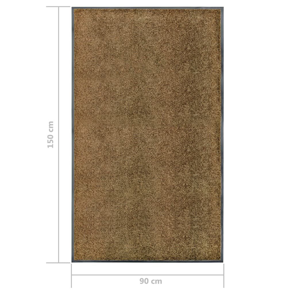 Deurmat wasbaar 90x150 cm bruin - Griffin Retail