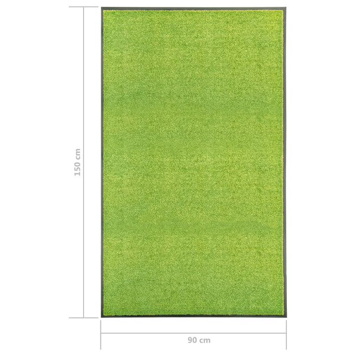 Deurmat wasbaar 90x150 cm groen - Griffin Retail