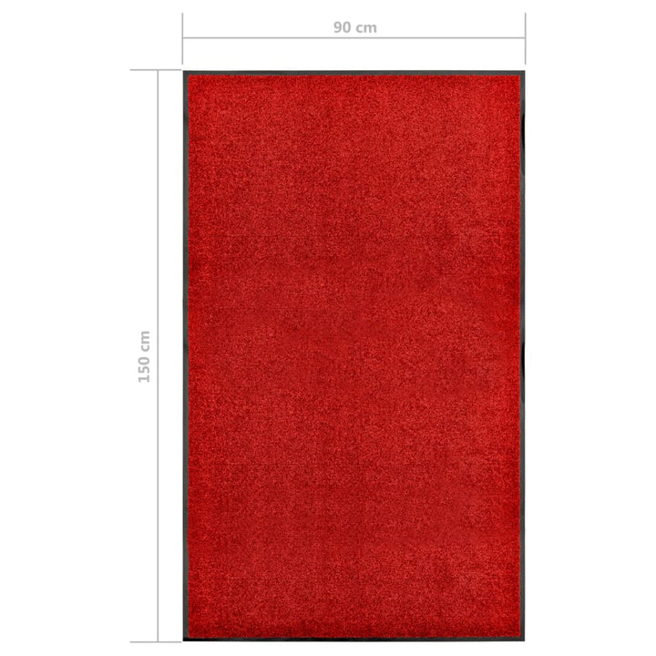 Deurmat wasbaar 90x150 cm rood - Griffin Retail