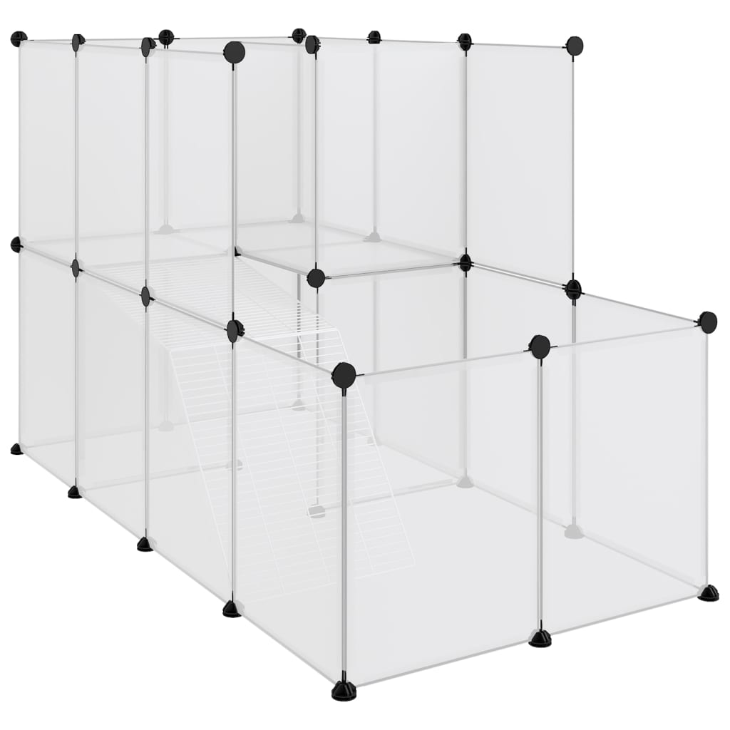 Dierenhok klein 142x74x93 cm polypropeen en staal transparant - Griffin Retail