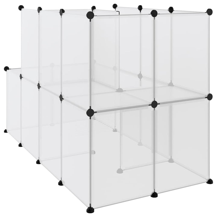 Dierenhok klein 142x74x93 cm polypropeen en staal transparant - Griffin Retail