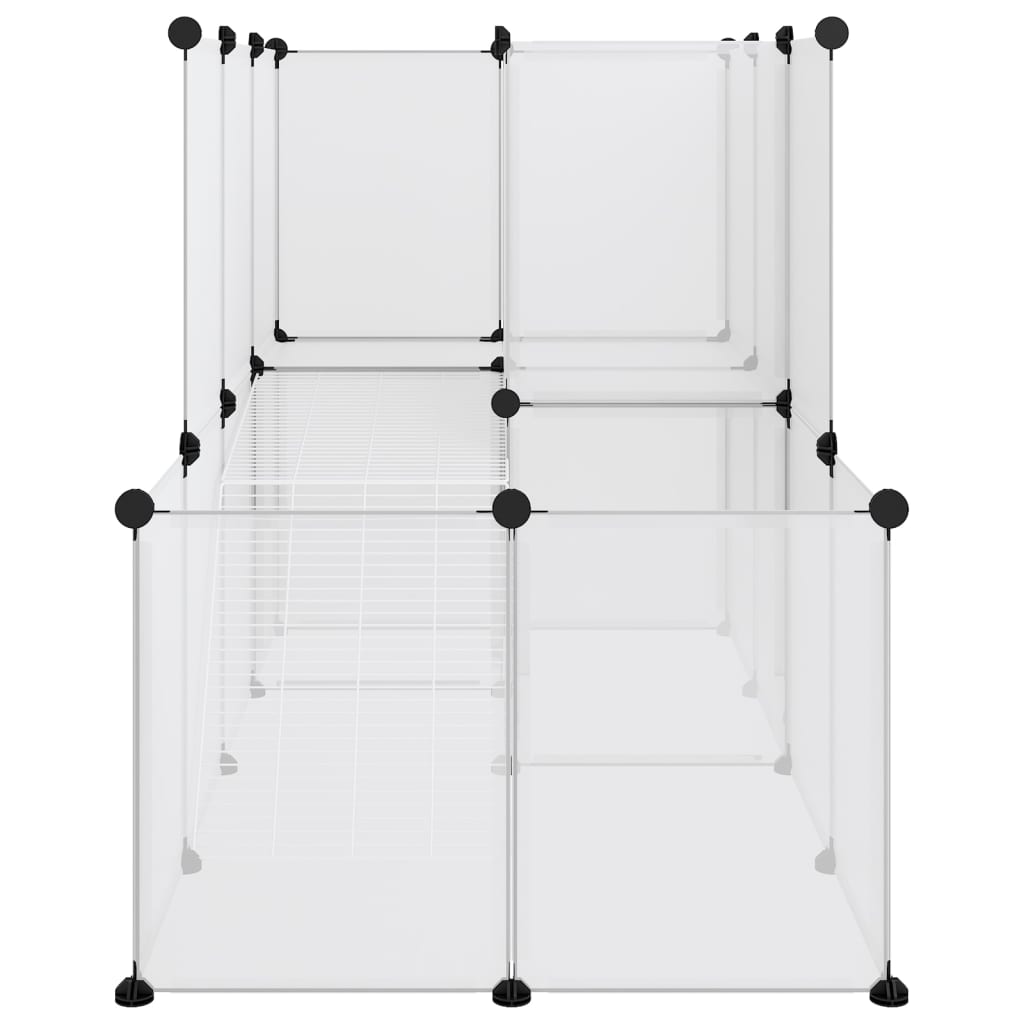 Dierenhok klein 142x74x93 cm polypropeen en staal transparant - Griffin Retail