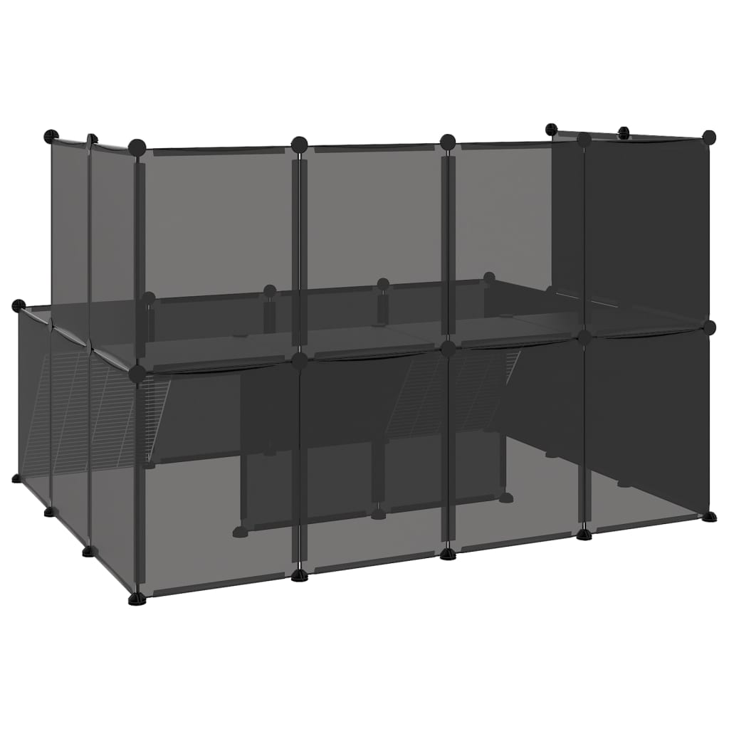 Dierenhok klein 143x107x93 polypropeen en staal zwart - Griffin Retail