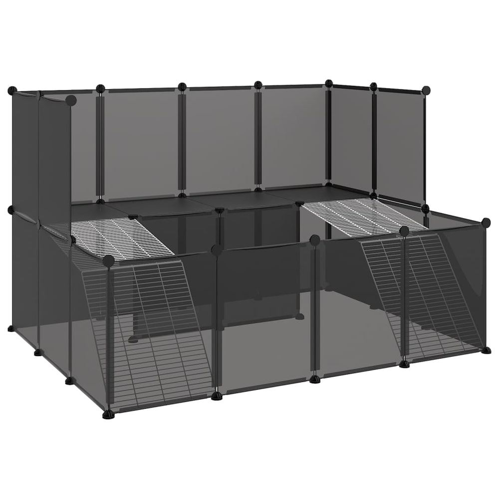 Dierenhok klein 143x107x93 polypropeen en staal zwart - Griffin Retail