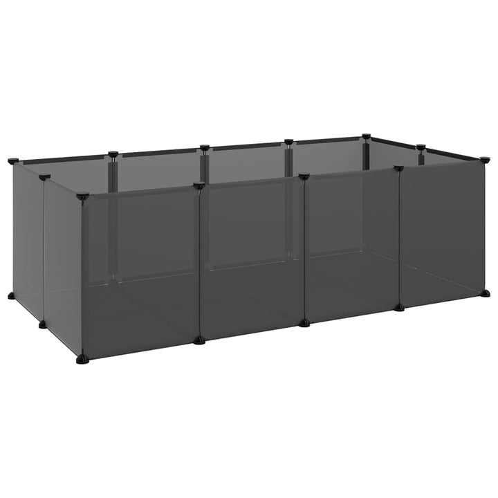 Dierenhok klein 144x74x46,5 cm polypropeen en staal zwart - Griffin Retail