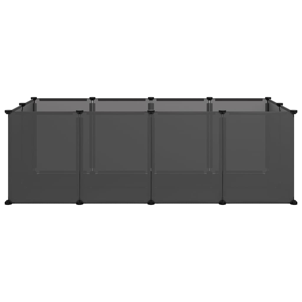 Dierenhok klein 144x74x46,5 cm polypropeen en staal zwart - Griffin Retail