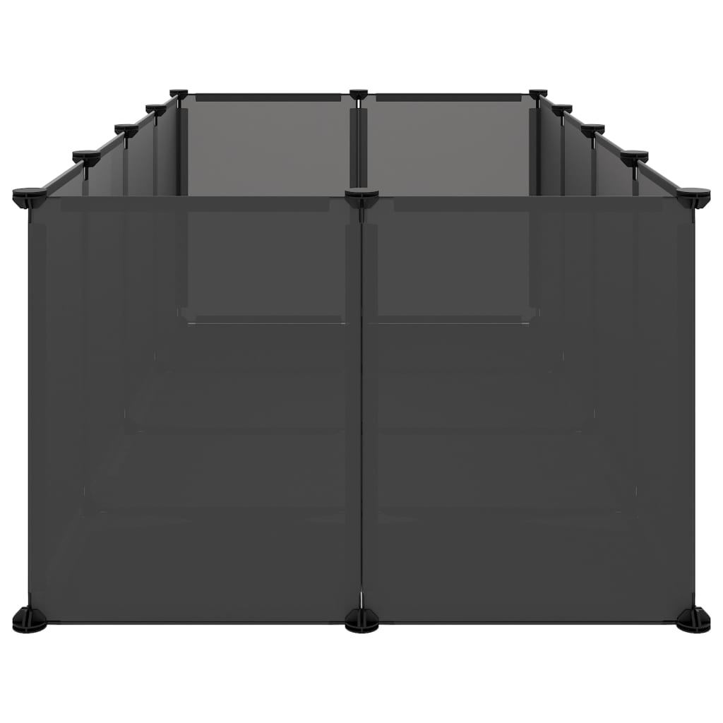 Dierenhok klein 144x74x46,5 cm polypropeen en staal zwart - Griffin Retail