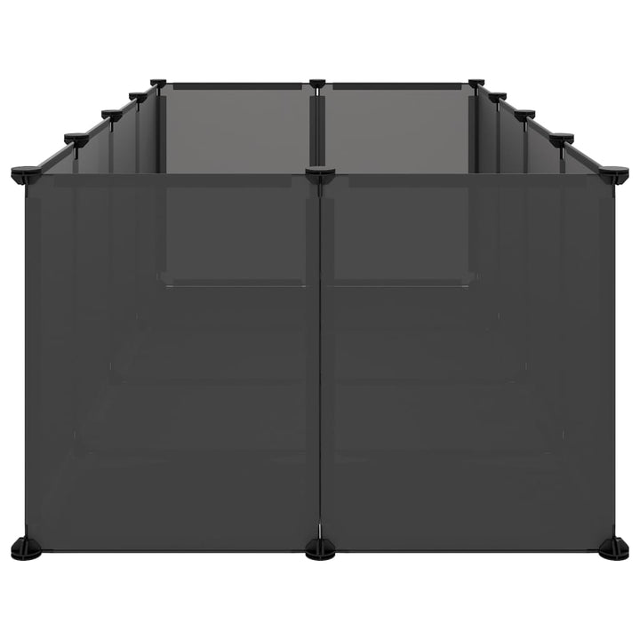 Dierenhok klein 144x74x46,5 cm polypropeen en staal zwart - Griffin Retail