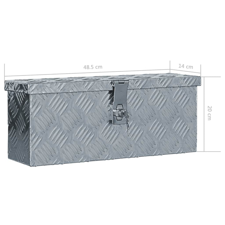 Doos 48,5x14x20 cm aluminium zilverkleurig - Griffin Retail