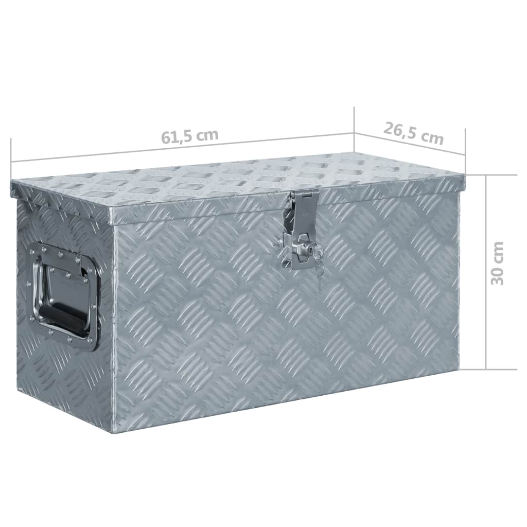 Doos 61,5x26,5x30 cm aluminium zilverkleurig - Griffin Retail