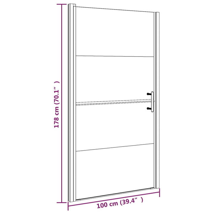 Douchedeur halfmat 100x178 cm gehard glas zwart - Griffin Retail