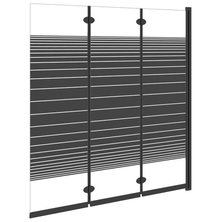 Douchewand inklapbaar 3 panelen 130x130 cm ESG zwart - Griffin Retail