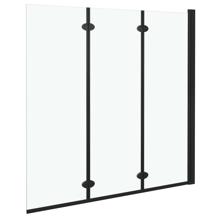 Douchewand inklapbaar 3 panelen 130x138 cm ESG zwart - Griffin Retail