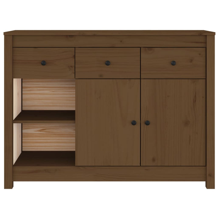 Dressoir 100x35x74 cm massief grenenhout honingbruin - Griffin Retail