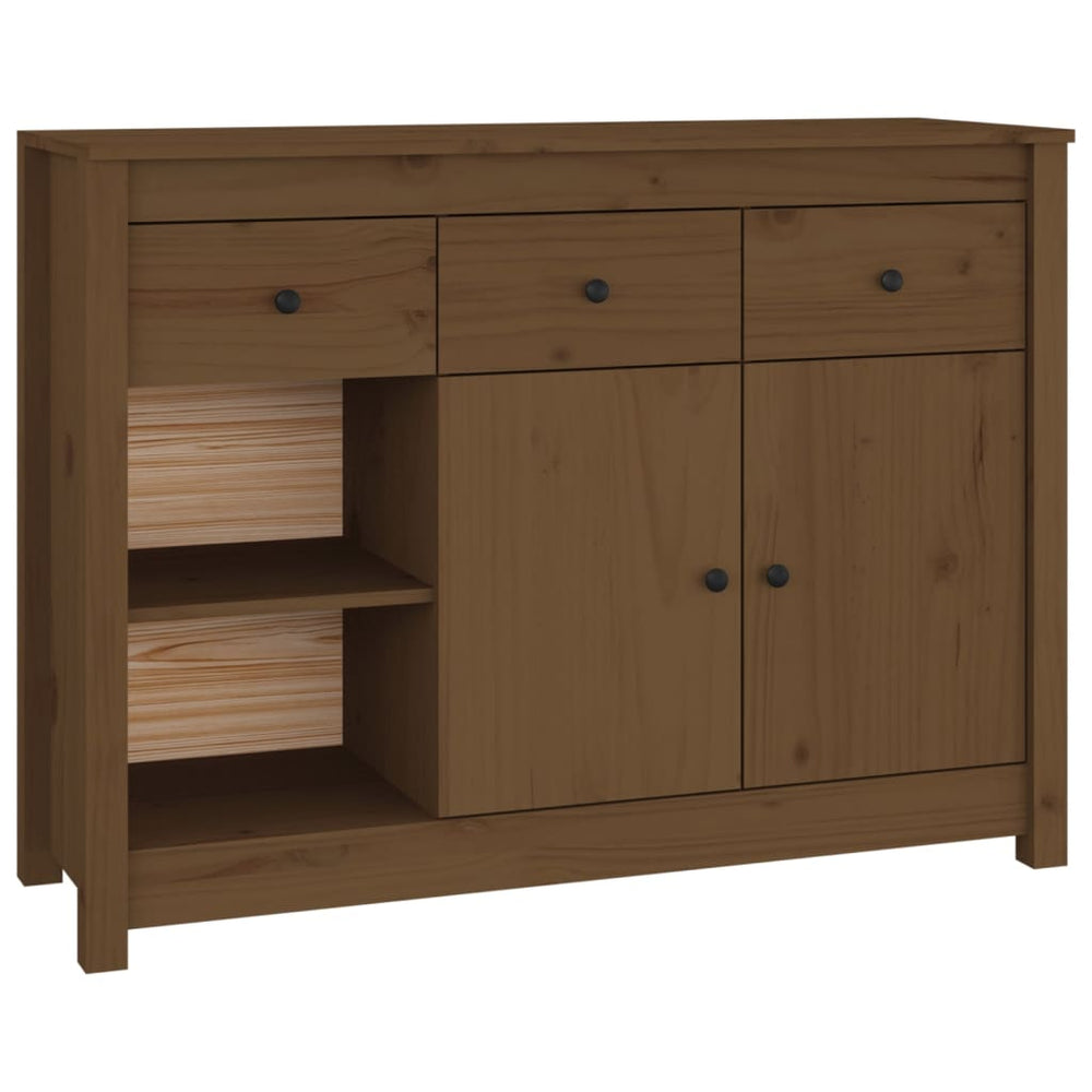 Dressoir 100x35x74 cm massief grenenhout honingbruin - Griffin Retail